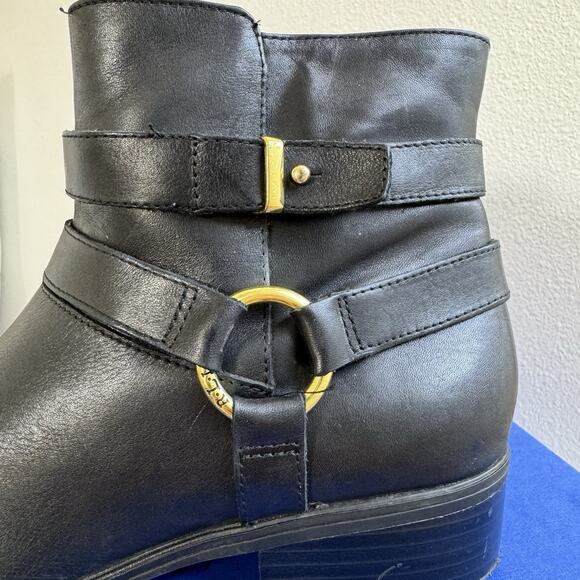 Ralph Lauren Margo Black Leather Zip Up Moto Ankle Boots Size 8.5 - Picture 3 of 16